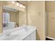 Bathroom featuring a double sink vanity, neutral walls, and a bathtub/shower combination at 2865 Maple Vista Ln, Lawrenceville, GA 30044