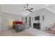 Bright bedroom boasts a ceiling fan and stylish wall decorations at 11570 Dunhill Place Dr, Johns Creek, GA 30005