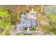 Aerial view of an expansive estate featuring lush gardens, a pool, and a tennis court at 440 Old Homestead Trl, Johns Creek, GA 30097