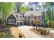 Beautiful home showcasing neutral siding, a brick facade, black shutters, and a spacious driveway at 201 Rippling Nw Dr, Marietta, GA 30064