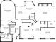 Detailed first floor plan illustrating the layout of the primary bedroom, kitchen, and Gathering room at 201 Rippling Nw Dr, Marietta, GA 30064