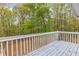 View of a spacious deck overlooking a lush, green, wooded backyard, perfect for outdoor relaxation at 530 S Lost Lake Cv, Villa Rica, GA 30180