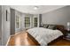 Cozy bedroom with three large windows providing ample natural light at 12120 Dancliff Trce, Alpharetta, GA 30009