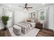 Bright bedroom with neutral decor, ceiling fan, and large windows at 2190 Highview Rd, Atlanta, GA 30311