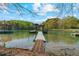 Beautiful lake view featuring a private dock and peaceful water at 3578 Hope Rd, Cumming, GA 30041