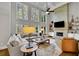 Spacious living room features soaring ceilings, fireplace and an abundance of natural light at 3022 Woodbridge Ln, Canton, GA 30114