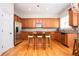 Stylish kitchen featuring an island with seating and stainless steel appliances at 5888 Riverstone Cir # 15, Atlanta, GA 30339