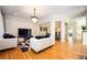 Elegant living room with hardwood floors, modern furnishings, and open floor plan at 5888 Riverstone Cir # 15, Atlanta, GA 30339