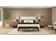 Relaxing primary bedroom with a comfortable bed, neutral tones, and stylish bedside tables with lamps at 120 Sunny Side Way, Acworth, GA 30102
