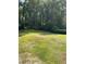 Level backyard is surrounded by mature trees, offering plenty of space for outdoor activities and relaxation at 955 Margaret Nw Pl, Atlanta, GA 30318