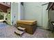 Backyard patio with hot tub at 155 Glenside Ln, Duluth, GA 30097