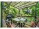 Shaded deck with four-chair table and grill surrounded by lush greenery at 155 Glenside Ln, Duluth, GA 30097