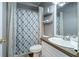 Bathroom with shower, vanity, and tile accents at 123 Wildwood Dr, Temple, GA 30179