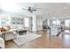 Spacious living room featuring hardwood floors, a ceiling fan, and an open concept design at 125 Sidney St, Marietta, GA 30060
