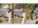 Aerial view of the home and lot, featuring a pool and surrounding neighborhood at 510 Towneside Ln, Marietta, GA 30064