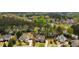 Residential aerial view showcasing the neighborhood and surrounding landscape at 510 Towneside Ln, Marietta, GA 30064
