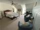 Spacious bedroom with an office nook, featuring comfortable chairs and a ceiling fan at 5167 Manitu Sw Ct, Lilburn, GA 30047