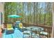 Inviting deck featuring a grill, lounge chairs, dining table and a beautiful green view at 205 Northampton Ct, Canton, GA 30115