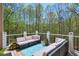 Relax on the private deck surrounded by lush greenery, perfect for outdoor gatherings and relaxation at 205 Northampton Ct, Canton, GA 30115