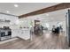 Open floor plan features a bright kitchen and dining space flowing into a comfortable living area; perfect for entertaining guests at 2831 Ivanhoe Se Ln, Smyrna, GA 30082