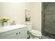 A bathroom vanity with a mirror and shower at 104 Holcomb Ferry Rd, Roswell, GA 30076