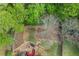 Aerial view of fenced backyard with a patio, fire pit, and outdoor seating at 272 William Nye Se Dr, Atlanta, GA 30315