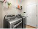 Convenient laundry room with modern washer and dryer, plus storage shelves and access to an exterior door at 272 William Nye Se Dr, Atlanta, GA 30315