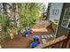 Backyard featuring playset, mulched area, and a wooden fence at 4111 Mcever Woods Nw Dr, Acworth, GA 30101