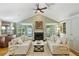 Bright living room features hardwood floors, neutral decor, and fireplace with built in cabinets at 2726 Mabry Ne Rd, Atlanta, GA 30319