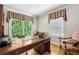 Bright home office featuring a large wooden desk, ample natural light and green views at 2726 Mabry Ne Rd, Atlanta, GA 30319
