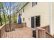 Spacious back deck perfect for entertaining with outdoor furniture and a view of the surrounding landscape at 3450 Brookhill Cir, Marietta, GA 30062