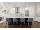 Modern kitchen featuring stainless steel appliances, white cabinets, and a large island with seating at 705 Abbington River Ln, Atlanta, GA 30339