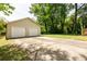 Detached two-car garage with a concrete driveway and grassy area at 1104 Victory Sw Dr, Atlanta, GA 30310