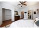 Bright main bedroom features hardwood floors, walk-in closet, and modern decor at 1104 Victory Sw Dr, Atlanta, GA 30310