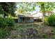 View of backyard with the exterior of the home, a fire pit and mature foliage at 1594 Lincoln Se Ave, Atlanta, GA 30317