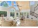 Bright living room with floor-to-ceiling windows offering pool views at 2839 Echols Rd, Cumming, GA 30041