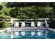Relaxing pool with four chairs and greenery wall creating a private and serene outdoor space at 315 Peachtree Battle Nw Ave, Atlanta, GA 30305