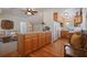 The kitchen and den area provide an eating and seating space in this home at 645 Iroquois Ne Dr, Marietta, GA 30060