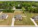 Aerial view of the home showing the fenced in backyard and lush green trees surrounding the property at 209 Brynn Ln, Mcdonough, GA 30252