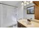 Bathroom with updated shower, vanity, faucet, toilet, and window for natural light at 2763 Macby Walk, Marietta, GA 30066