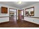 View from Dining Room into Living Room with Fireplace and Kitchen at 2763 Macby Walk, Marietta, GA 30066