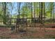 Backyard playground area surrounded by lush, mature trees at 2763 Macby Walk, Marietta, GA 30066