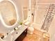 Modern bathroom with a sleek vanity, walk-in shower, and stylish decorations at 380 Amal Sw Dr, Atlanta, GA 30315
