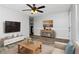 Staged living room features great lighting and modern furnishings at 299 Ard Nw Pl, Atlanta, GA 30331