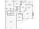 Detailed first-floor floor plan with dimensions for the living room, bedrooms, and garage at 7675 Rose Ln, Cumming, GA 30040