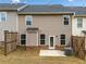 Townhome back exterior featuring a small patio and privacy fencing at 1307 Park Center Cir, Austell, GA 30168
