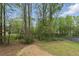 Serene backyard with mature trees and lush greenery bordering the property at 176 Villa Rosa Rd, Temple, GA 30179