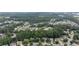 Wide aerial view showcasing a well-planned neighborhood surrounded by dense, mature trees and foliage at 3335 Maple Terrace Dr, Suwanee, GA 30024