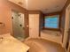 Bathroom with a soaking tub, glass enclosed shower and vanity at 71 Anita Se Pl, Mableton, GA 30126