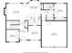 Main floor plan with dimensions featuring the living room, kitchen, and garage at 2077 Alcovy Trace Way, Lawrenceville, GA 30045